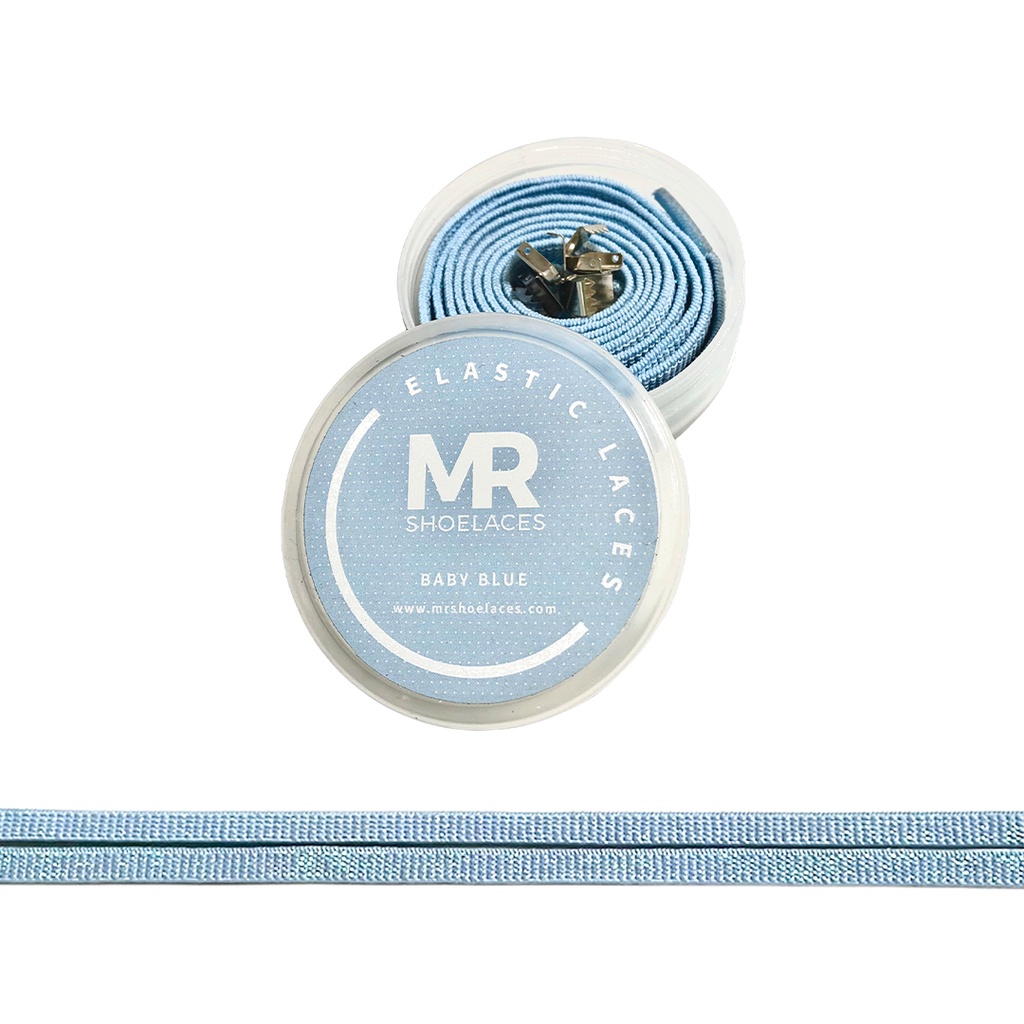 MR Shoelaces BL02 Elastic Baby Blue Tali Sepatu Flat Elastis 80cm 100cm 120cm 150cm