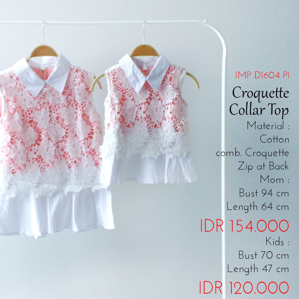 Atasan Couple Mom and Kids - Croquette Collar Top (dijual terpisah)