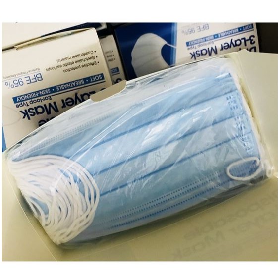 Masker 3 ply disposable (50pcs) MASKER 3 lapis PLAY EARLOOP DISPOSABLE lembut soft - masker murah - masker earloop