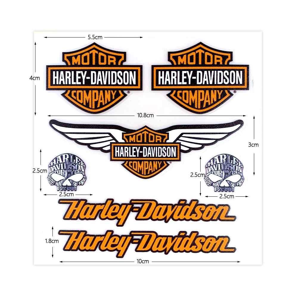 Sticker Reflektor Dekorasi Tangki Bensin Motor Harley Davidson Motif Gambar Skull