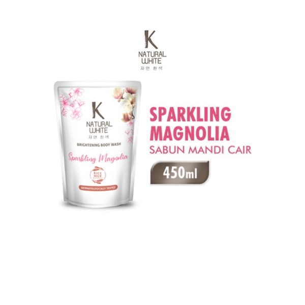 K NATURAL WHITE Body Wash Sparkling Magnolia Pouch 450ml