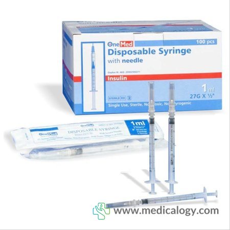 Spuit 1 cc Insulin OneMed per Box isi 100 pcs