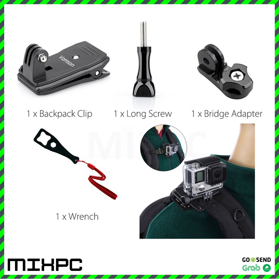 Backpack Clip Clamp Mount For GoPro Xiaomi