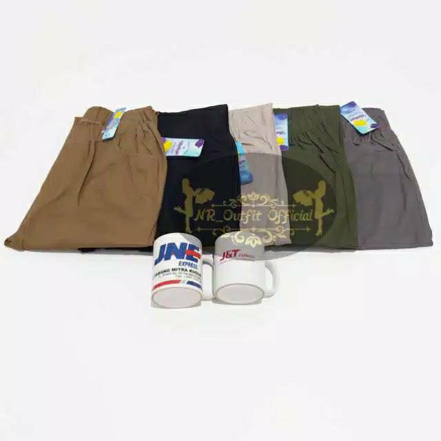 Baggy Pants Nokya Big Size Jumbo Katun Twill Stretch Pinggang Karet Muter NR_Outfit Official COD