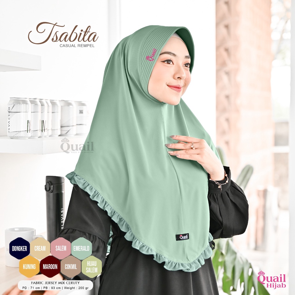 RESTOKK~ TSABITA HIJAB INSTAN ORIGINAL QUAIL HIJAB | HIJAB INSTAN RENDA REMPEL | HIJAB QUAIL | ORIGINAL TANGAN PERTAMA-1