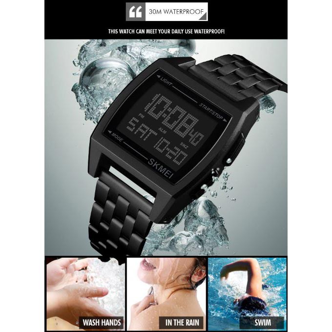 Jam Tangan Digital Pria - 1368 - EMWSD3BK Black - SKMEI