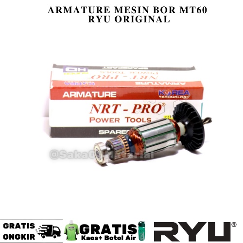 NRT-PRO Armature Mesin Bor Ryu Tipe 10 mm MT60 Original Terbaru Angker Bor 10 mm RYU_08 Sparepart Bo