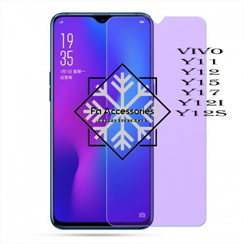 Tempered glass blue vivo y02 y02t  y11 y12 y15 y15s y16 y17 y12i y12s y35 y36 t  i s antiradiasi blue light screen protector