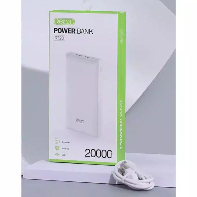 Powerbank ROBOT RT20 20000mAh Dual Input Output Power Bank 20000 mAh