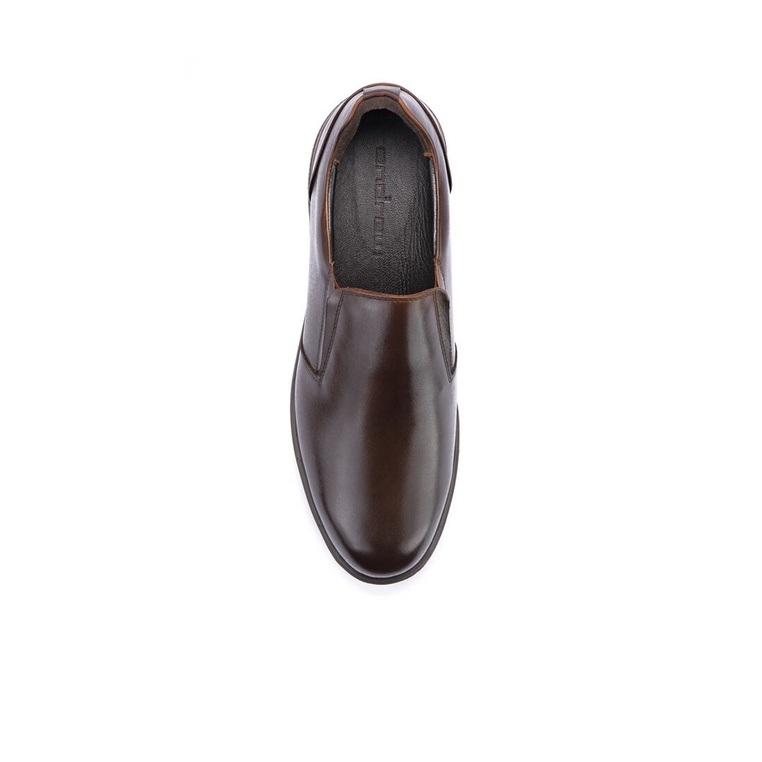 SEPATU SLIP ON KULIT ANDREW PRIA ORIGINAL FORMAL BRANDED COKLAT ANM02