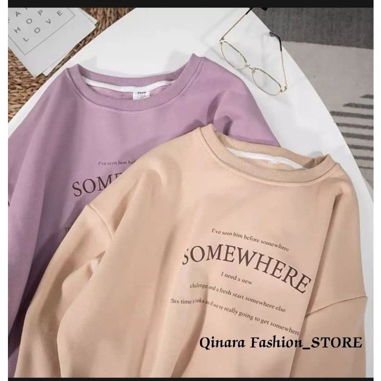 QFS Sweater Blouse Korean style Jaket Wanita SOME WHERE