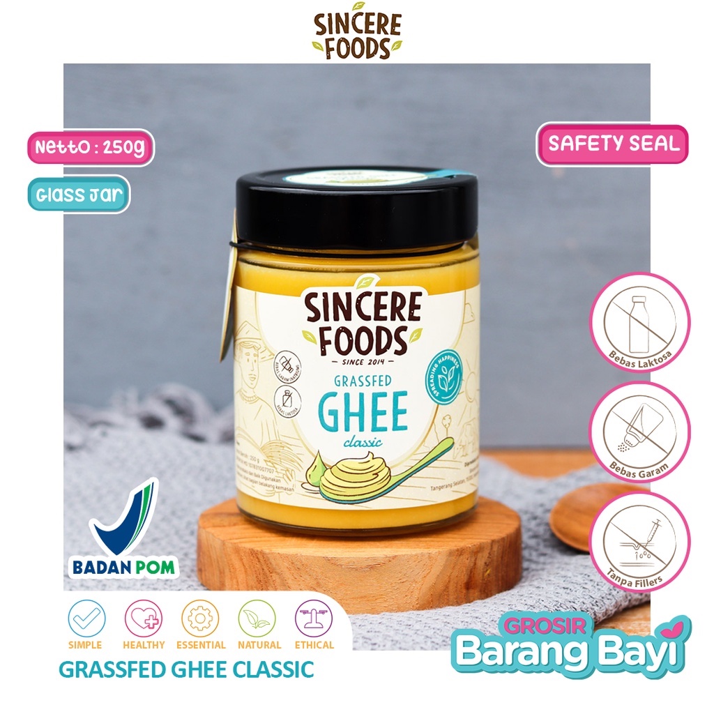 Jual Sincere Ghee Butter Mpasi Minyak Samin 250gr Grassfed Mpasi BB Booster Mentega Butter