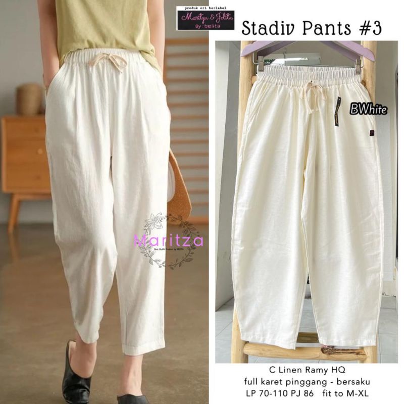 stadiv pants #3 celana wanita katun linen by maritza