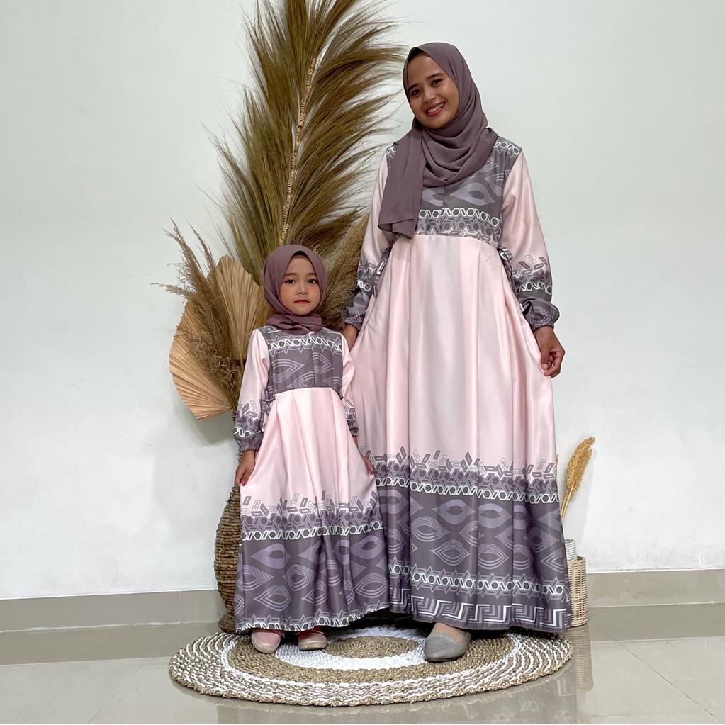 HAURA Baju Gamis Couple lebaran