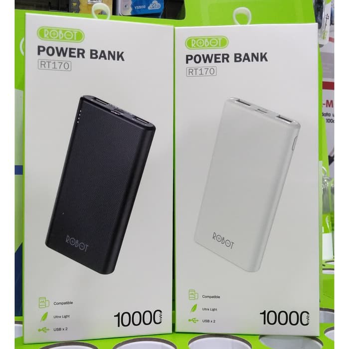 ROBOT Power bank 10000mAh RT170 Dual Port USB Fast Charging