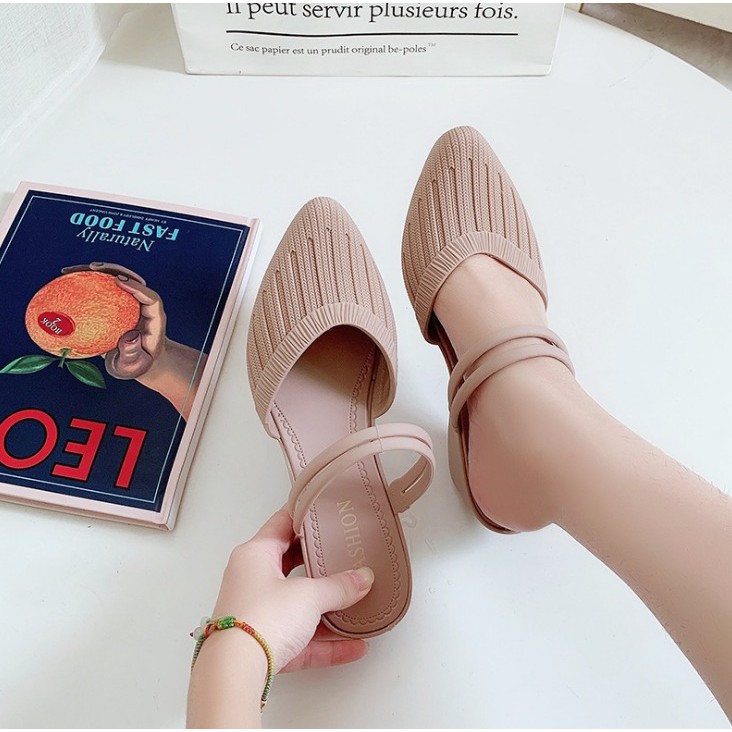 Grosir - S569 Sandal Flat Shoes Wanita / Bahan Jelly Sol Karet / Sandal Murah Import Batam-S569 Cream
