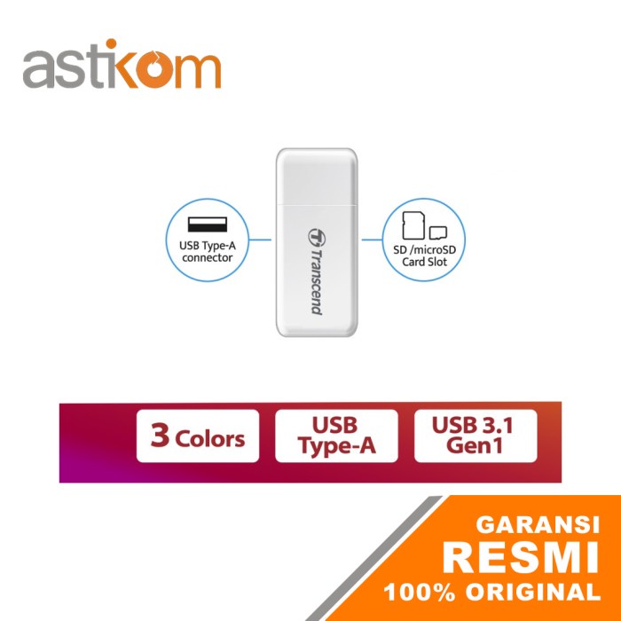 Transcend Card Reader USB 3.1 RDF5 - Hitam