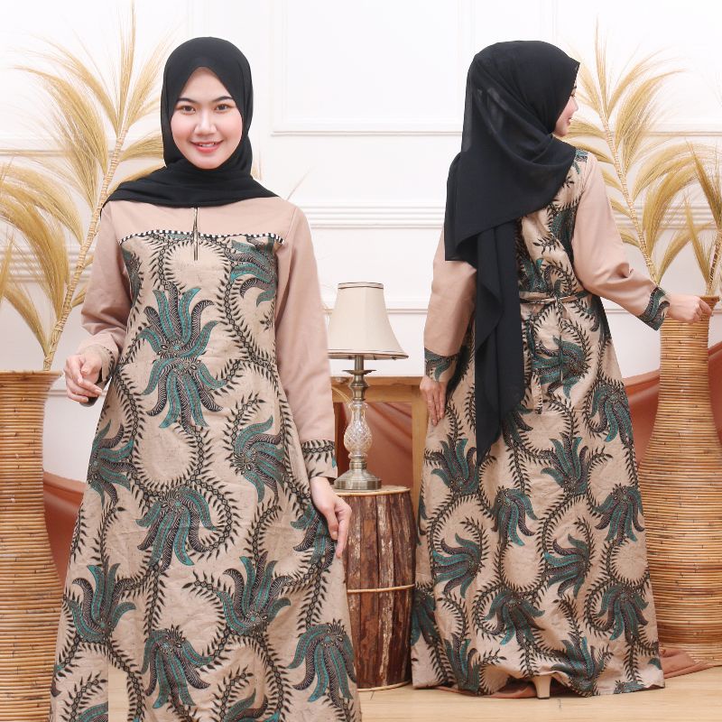 gamis batik terbaru 2023 lebaran wanita  jumbo kapelan