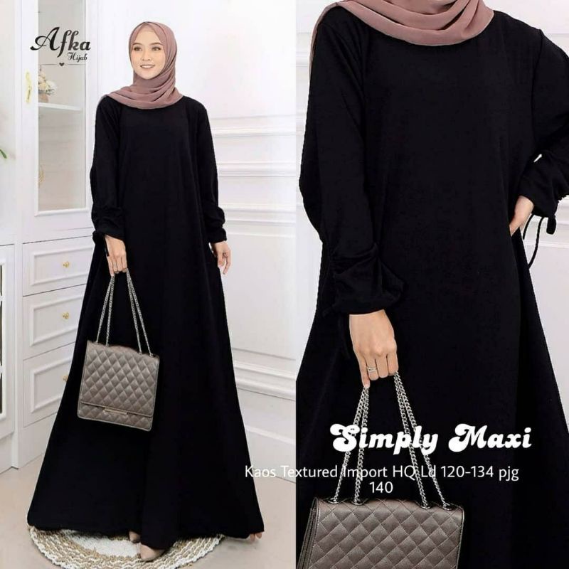 Simply Maxi, GAMIS POLOS JUMBO WANITA SUPER CANTIK FIT XL-XXXXL LD 120-140 BAHAN KAOS TEXTURED IMPORT TERMURAH