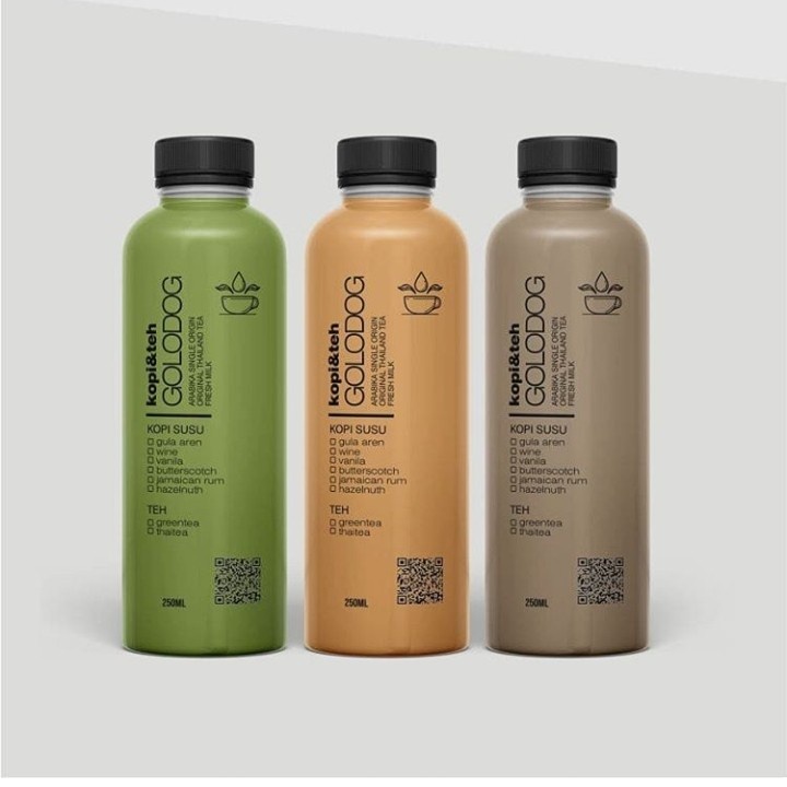 Botol Minuman Almond 250 ml + Stiker label Satu Hari Jadi