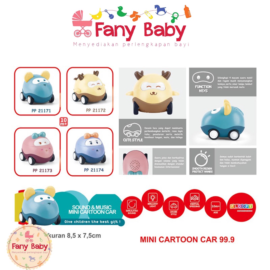 PLOOPY SOUND &amp; MUSIC MINI CARTOON CAR