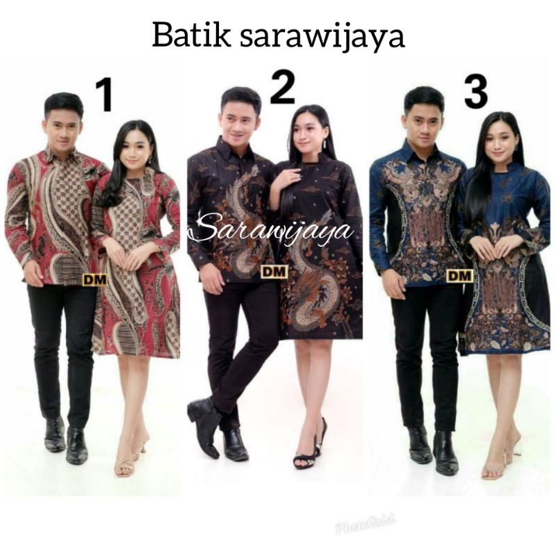 Couple Tunik Batik Kemeja Batik Pria Lengan Panjang Couple Atasan Batik Seragam