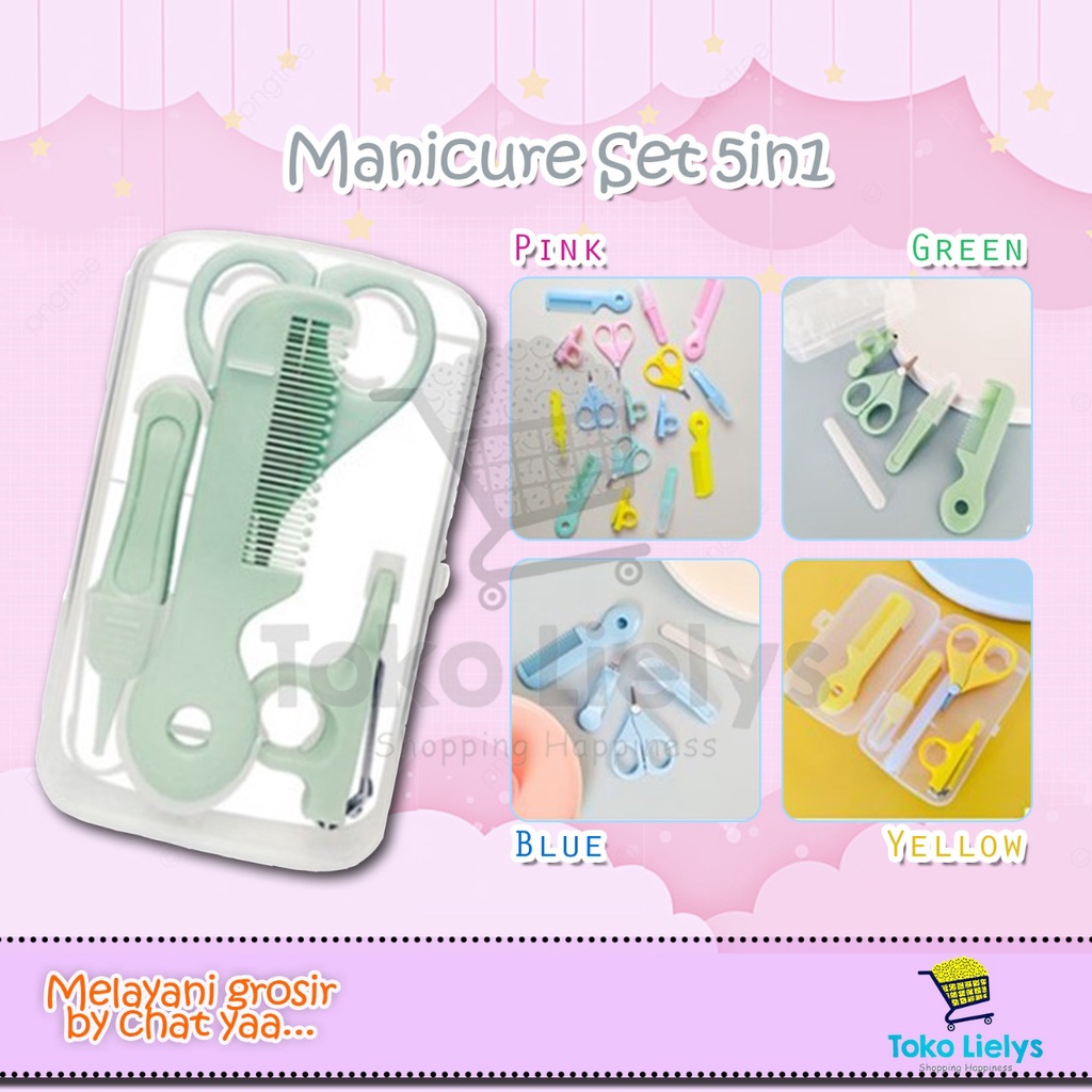 Gunting Kuku Bayi Manicure Set 5in1 Murah Import Nail Clipper