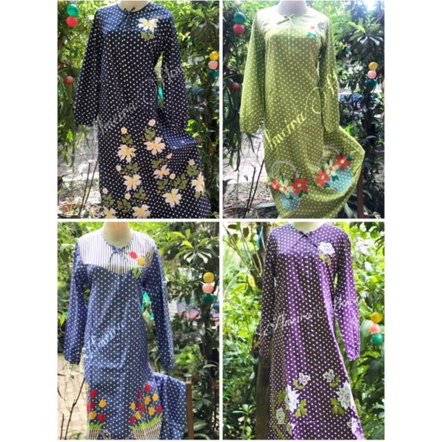 DASTER/GAMIS/LONGDRESS BORDIR MALANG LENGAN PANJANG KATUN JEPANG - BUSUI FRIENDLY