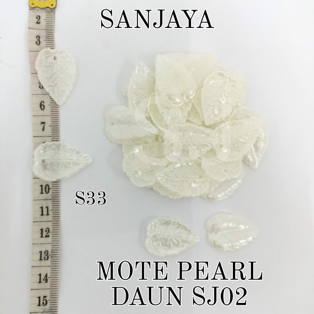 MOTE PEARL / MANIK DAUN AKRILIK / MANIK PEARL DAUN / MOTE PEARL DAUN S33 SJ02