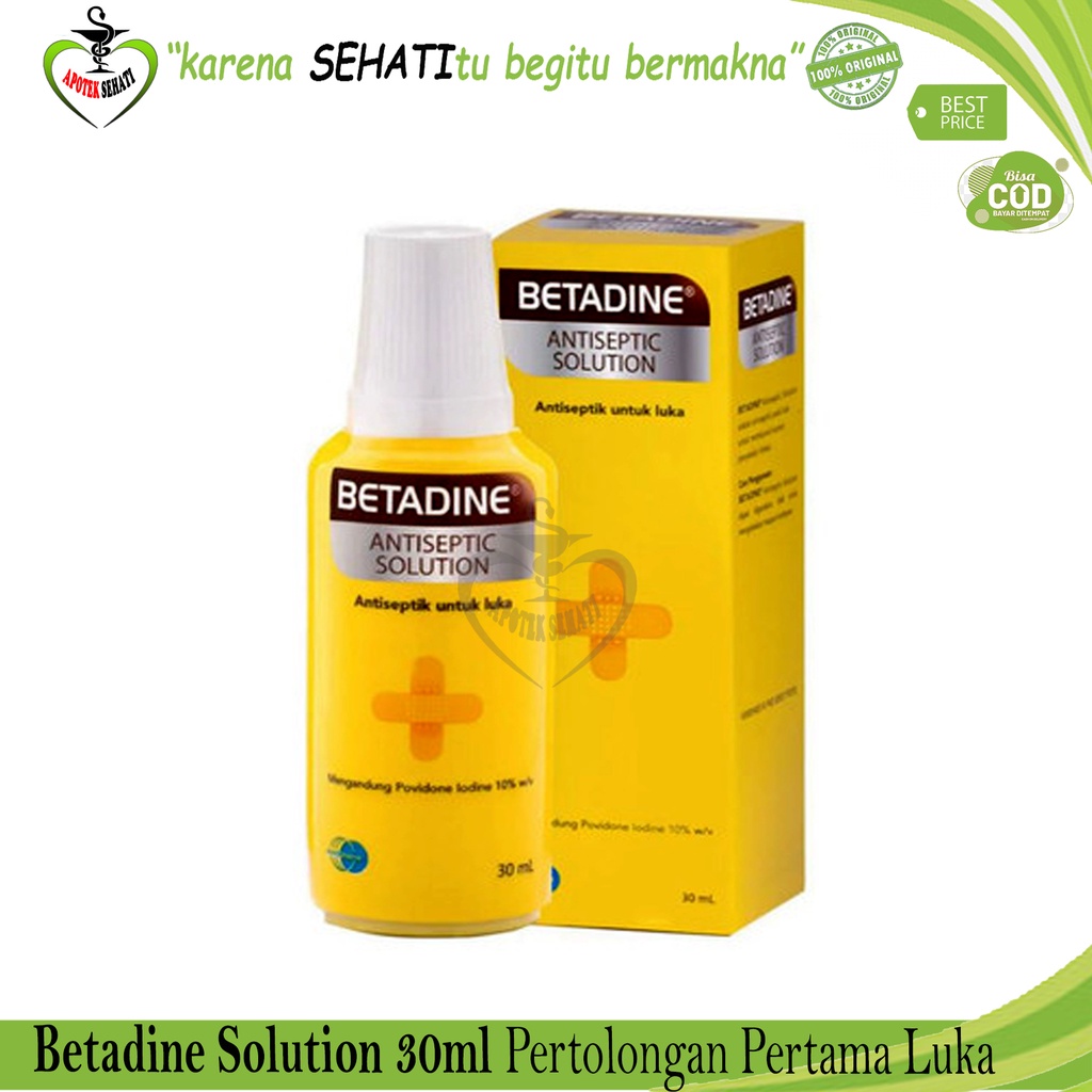 BETADINE SOLUTION 30 ML OBAT LUKA ANTISEPTIK PERLENGKAPAN P3K
