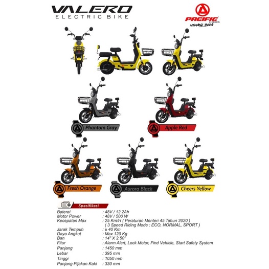 sepeda listrik pacific valero electric bike sepeda listrik valero e bike electric bicycle ready maka