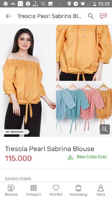 Shamdey blouse sabrina/trescia pearl sabrina blouse