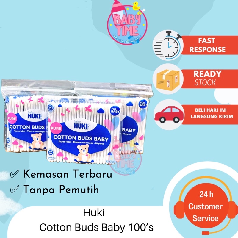 HUKI COTTON BUDS EXTRAFINE ZAK 100S &amp; 150S /PEMBERSIH TELINGA BAYI UKURAN KECIL