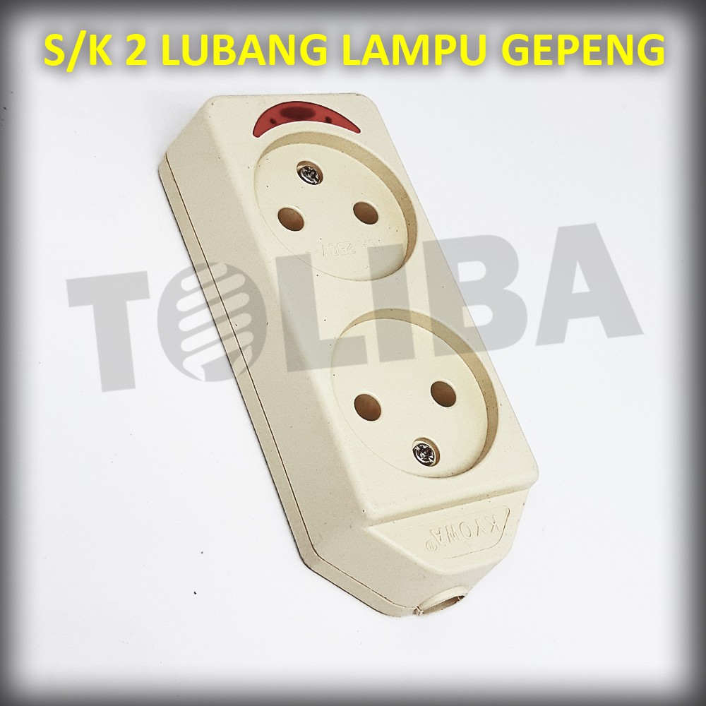 stop kontak 2lubang stopkontak 2 lubang 2 lb gepeng lampu kuningan / stop kontak gepeng