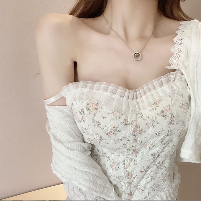 BV.ID BR747 BRA BH TANKTOP CROP KOREAN LACE FLORAL VINTAGE WANITA MOTIF BUNGA RETRO GAYA KOREA