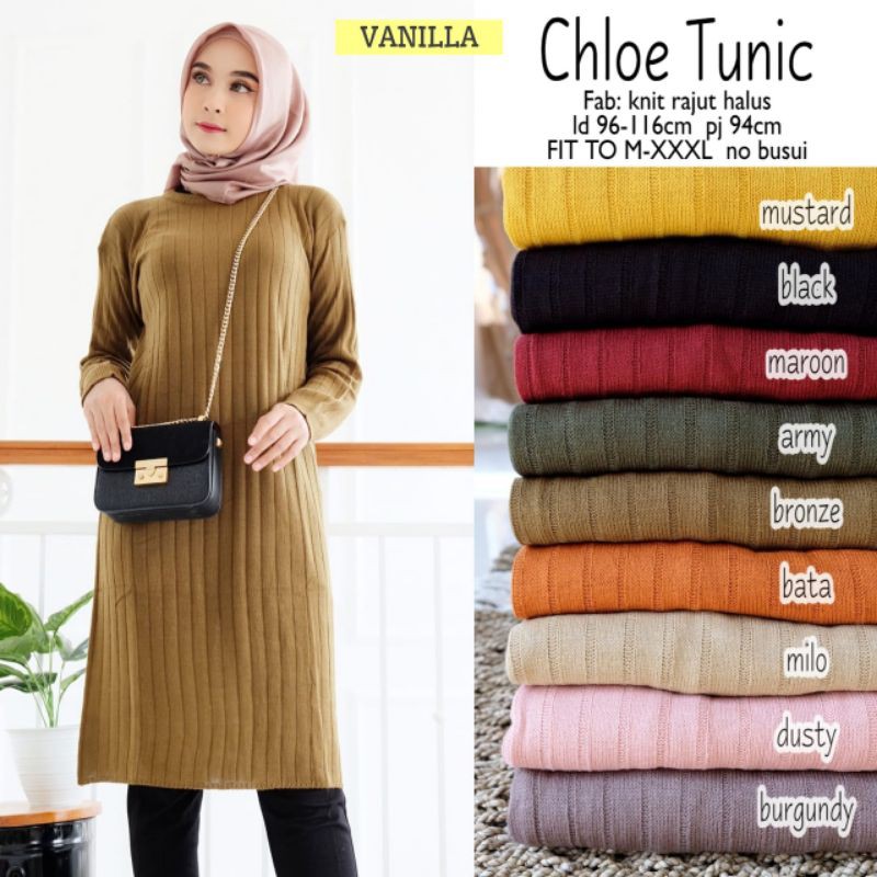 atasan wanita murah chloe tunic ori edelweis solo murah