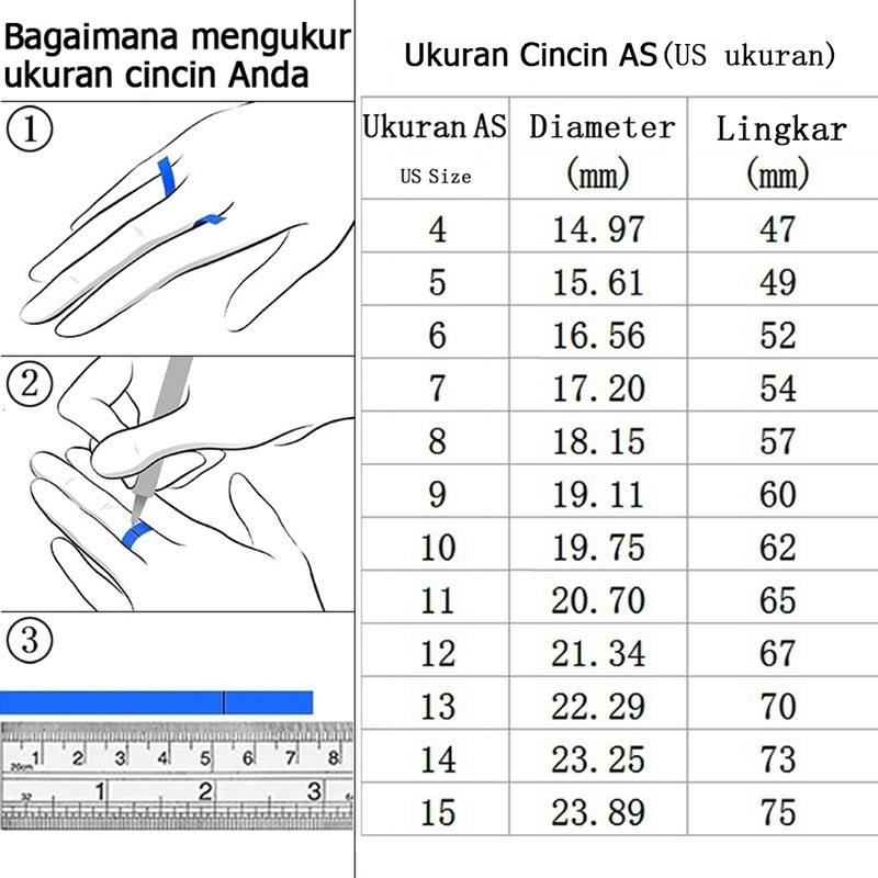 S925 Sterling Perak Cincin Berlian Wanita Berlapis Emas Fashion Perhiasan Aksesori Kawin Rings