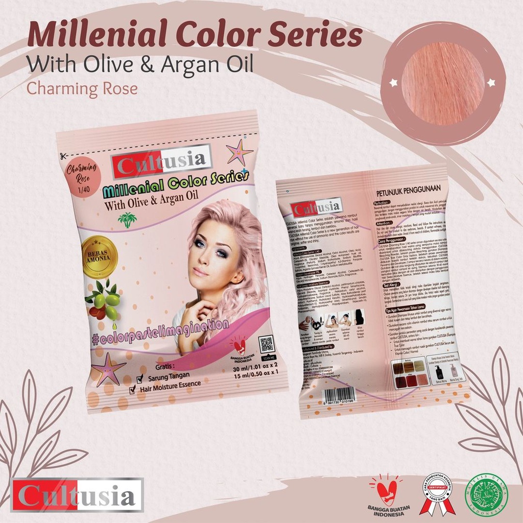 ⭐BAGUS⭐ CULTUSIA Millenial Hair Colour | Hair Color | Semir Rambut Pastel Lilac Blue Summer