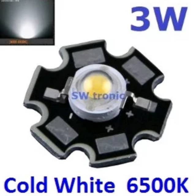 Led 3w white putih 6500k 3watt hpl dg pcb star
