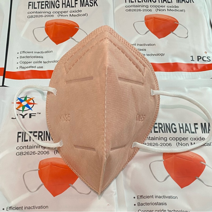 JYF TEMBAGA Masker anti virus KN95 3D Copper filter Filtering Half 1PC