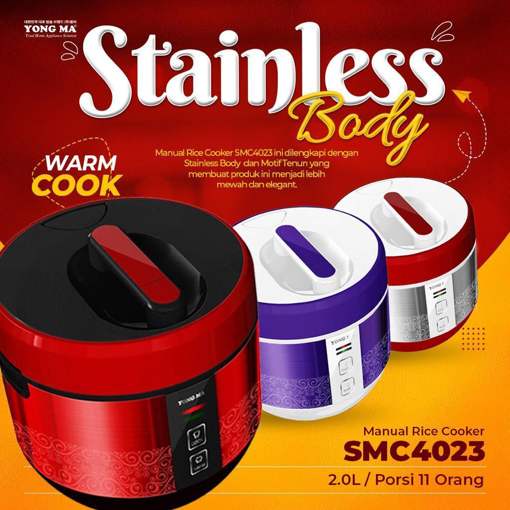 MAGIC COM / RICE COOKER YONG MA / YONGMA YMC 4023 / SMC 4023 [2 LITER] (GARANSI RESMI)