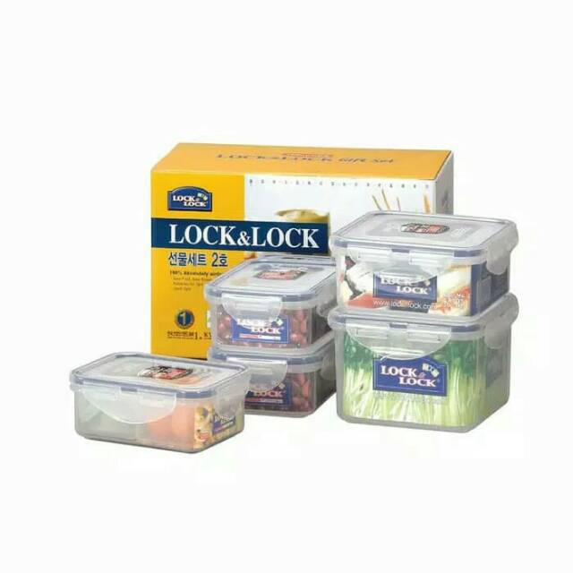 Lock n Lock Gift Set Kuning 5pcs 5p HPL855GSS Kado Hampers LocknLock