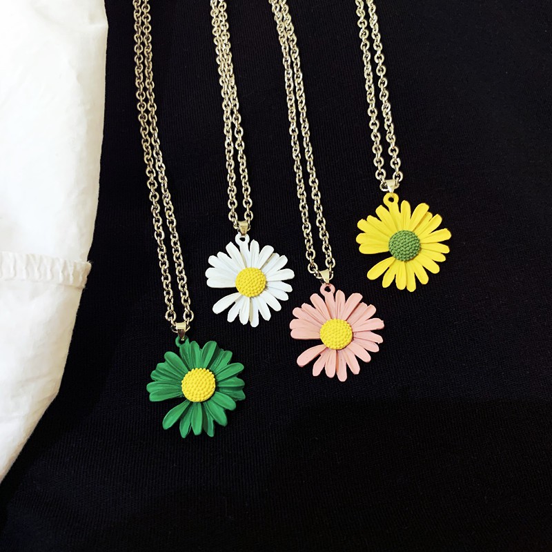 Bunga daisy kalung Bunga kalung wanita Fashion Necklace murah aesthetic rantai titanium