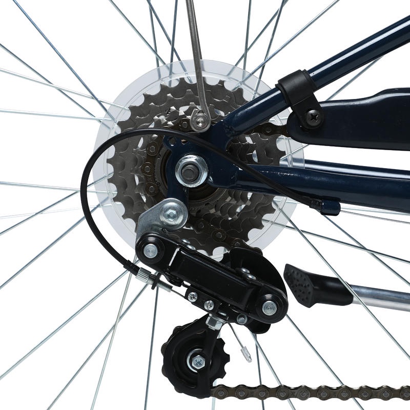 BTWIN Sepeda Anak Hybrid 24 Inch Usia 8-12 Tahun Termasuk Keranjang dan Mudguard