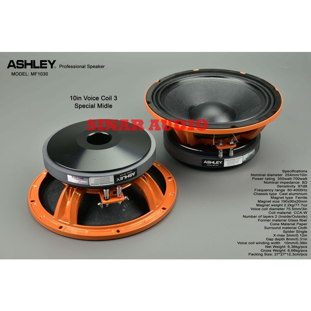 

Speaker Component Ashley MF1030 Special Mid