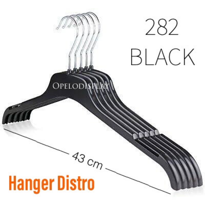 HANGER BAJU DISTRO 282 BLACK ( 12 PCS )