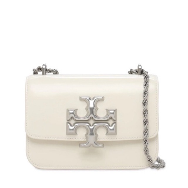 tory burch tb eleanor small new ivory silver hardware
