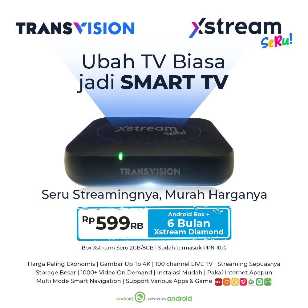 Xstream Box Seru 8GB Free 6 Bulan All Channel