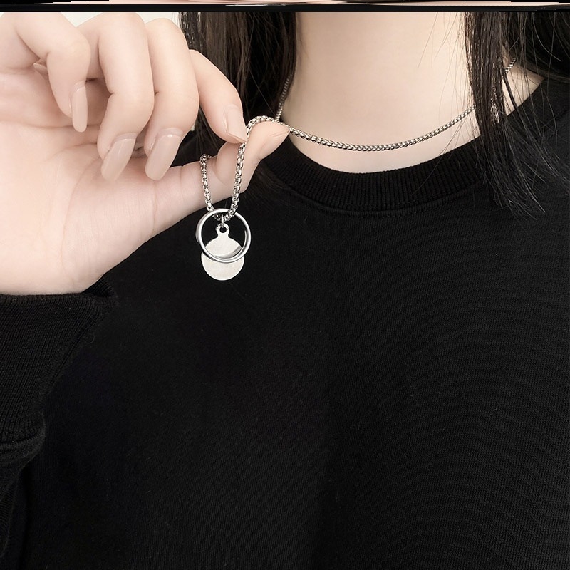 Kalung Rantai 2 Arah Gaya hip hop Untuk Wanita