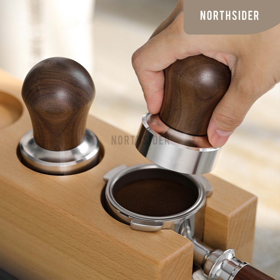 COFFEE TAMPER KOPI ESPRESSO 58mm WALNUT WOOD HANDLE LOVELY SERIES